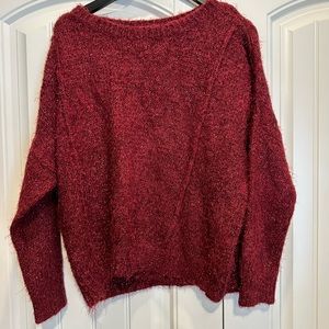 Red shimmery sweater. Large.